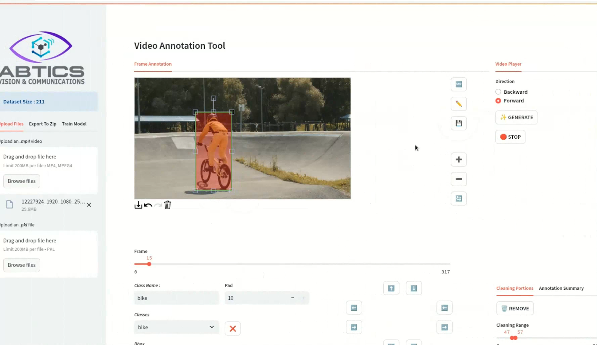 Annotation sémi-automatique d'un vélo